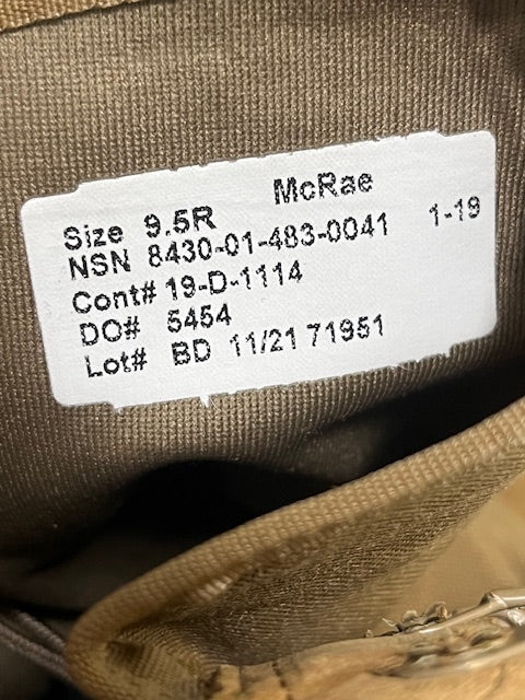 USMC McRae Hot Weather Coyote Boot Boot Size 9.5R