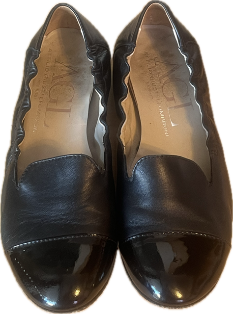 AGL Black Leather Loafers