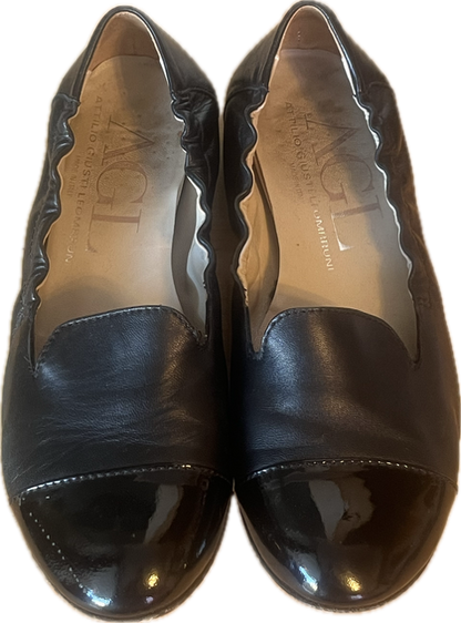 AGL Black Leather Loafers