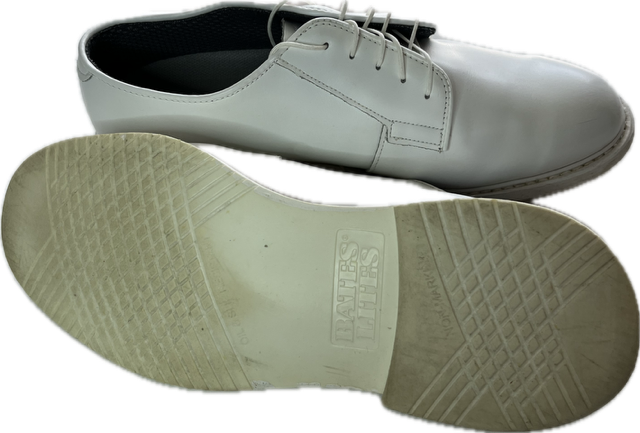 Bates Men's White Leather Oxfords Size 11.5E