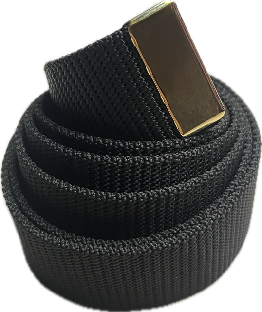 US NAVY Male Black Nylon Belt w/Gold Tip