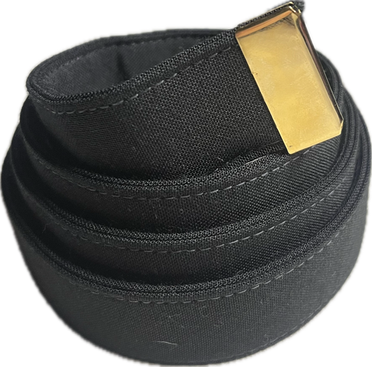 US NAVY Male Black Poly/Wool Belt w/Gold Tip