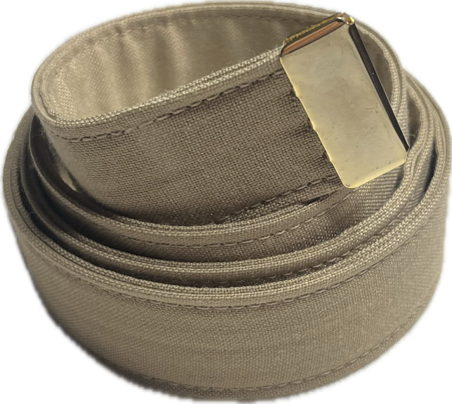 US NAVY Male Khaki Poly/Wool Belt w/Gold Tip