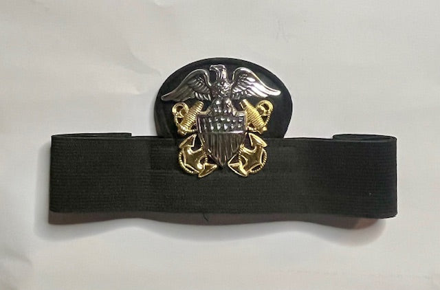 US NAVY Officer Cap Device with Band - High Relief