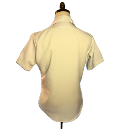 VINTAGE - US NAVY Male Officer White Short Sleeve Service Shirt