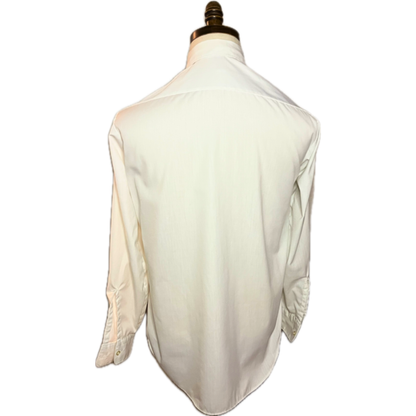 VINTAGE - US NAVY Male Officer White Long Sleeve Service Shirt Cotton/Poly