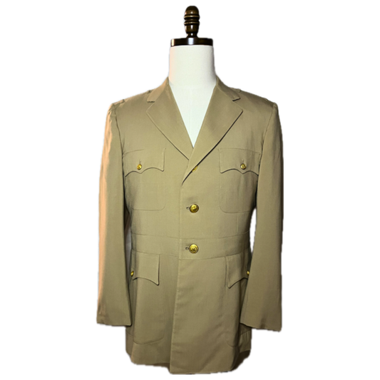 VINTAGE - US NAVY Male Service Dress Khaki Coat