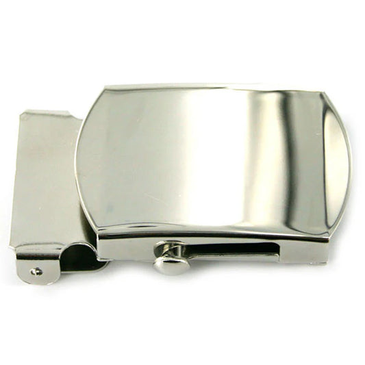 US MILITARY Silver Mirror Finish Belt Buckle