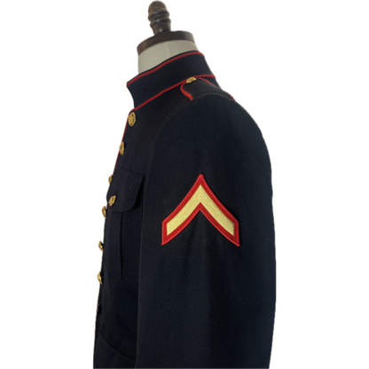USMC Male Enlisted Dress Blue Coat - Private First Class Chevrons USMC Male Enlisted Dress Blue Coat - Private First Class Chevrons