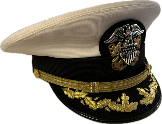 Vintage - US NAVY White Admiral's Cap