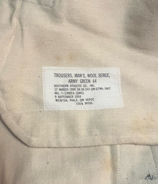 VINTAGE US ARMY Male Green Trousers