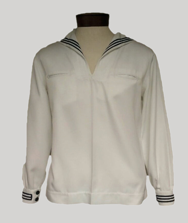 Navy jumper white shirt best sale