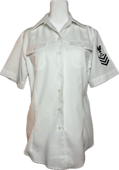 VINTAGE - US NAVY Women's Tropical White Poplin Shirt