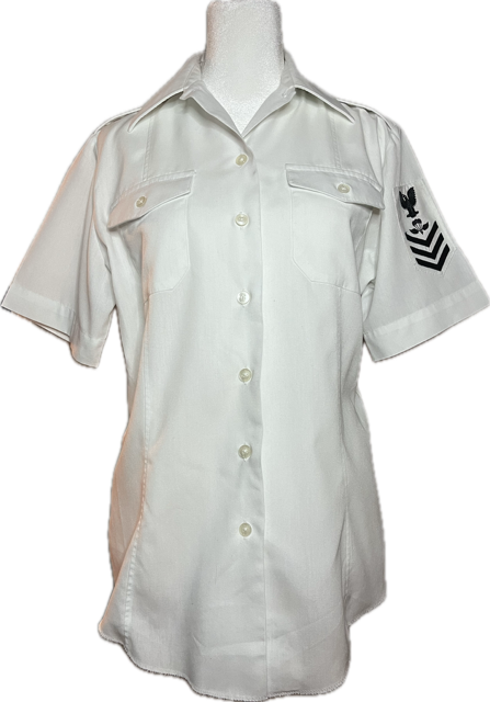 VINTAGE - US NAVY Women's Tropical White Poplin Shirt